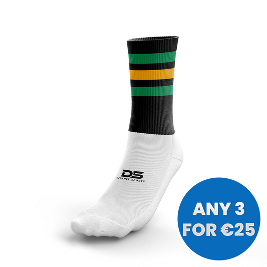 Black & Green & Amber Crew Socks