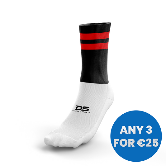 Black & Red Crew Socks